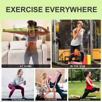 

Gym Fitness Yoga Rally Turban Resistance Bands Flat Rubber Elastic Fitness Training Rope For Home Fitness Workout Yoga Pilates