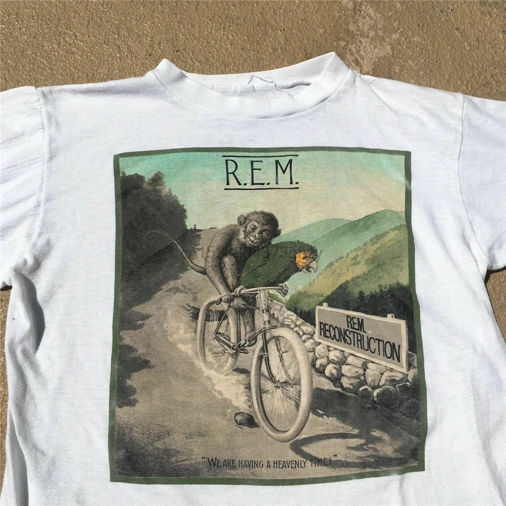 Редкая футболка Vtg 80S R E M коллекция 1985 года забавная в стиле унисекс с