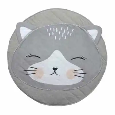 Детский игровой коврик с рисунками животных из мультфильмов, складной детский коврик для ползания, круглый ковер, ковер, игрушки из хлопка, декор для детской комнаты, реквизит для фотосессии - Цвет: cat