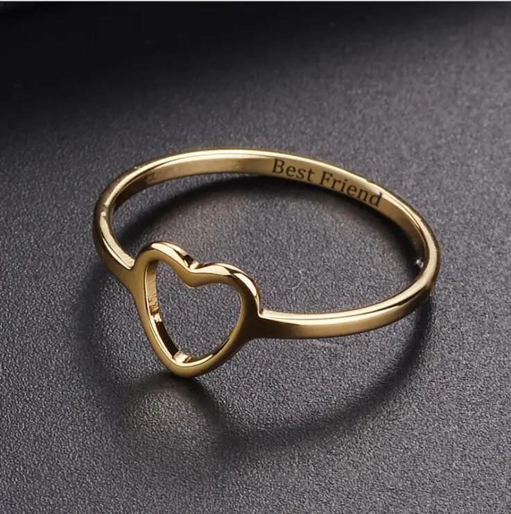 

lover ring Rose Gold Color Heart Shaped Wedding Delicate Ring Trendy Engagement for womens girl cute gift