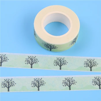 

1 Pcs 15mm*5m Tree Pattern Gold Foil Printing Japanese Washi Decorative Adhesive Tape