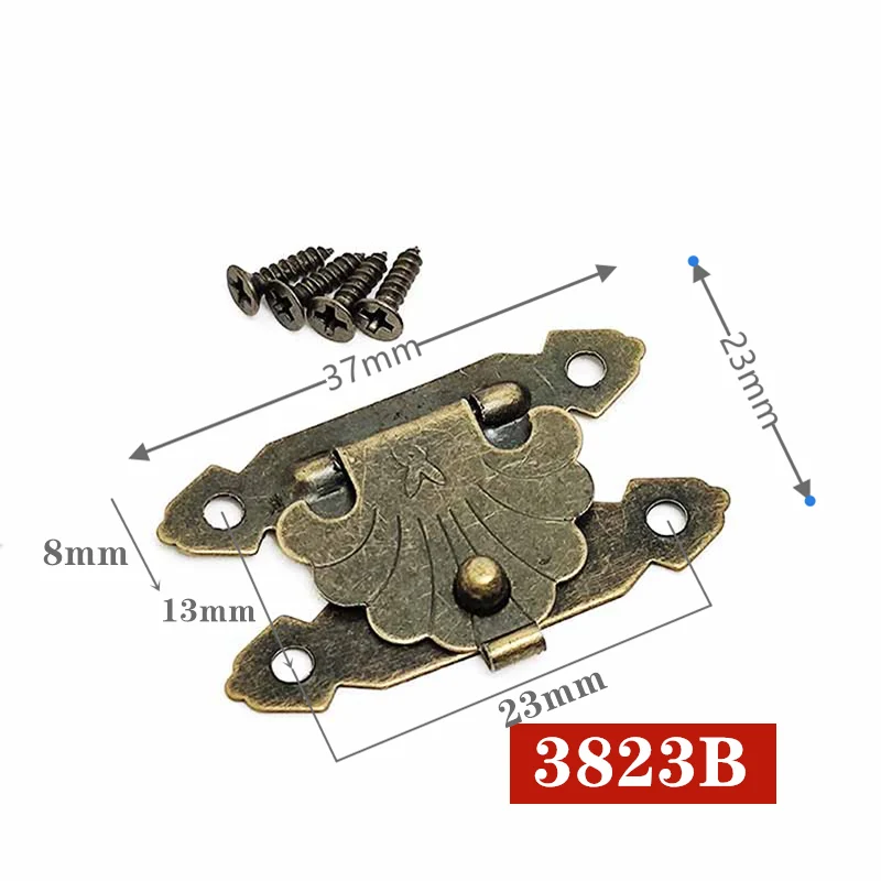 12pcs Flip Latch Antique Bronze Hasp Jewelry Home Finuture Buckle Decorative Wooden Padlock Case Box Lock