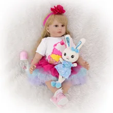 Handmade Princess Doll Boneca Reborn Soft Silicone 24'' 60 cm Lifelike Baby Dolls For Girl Birthday Christmas Gifts