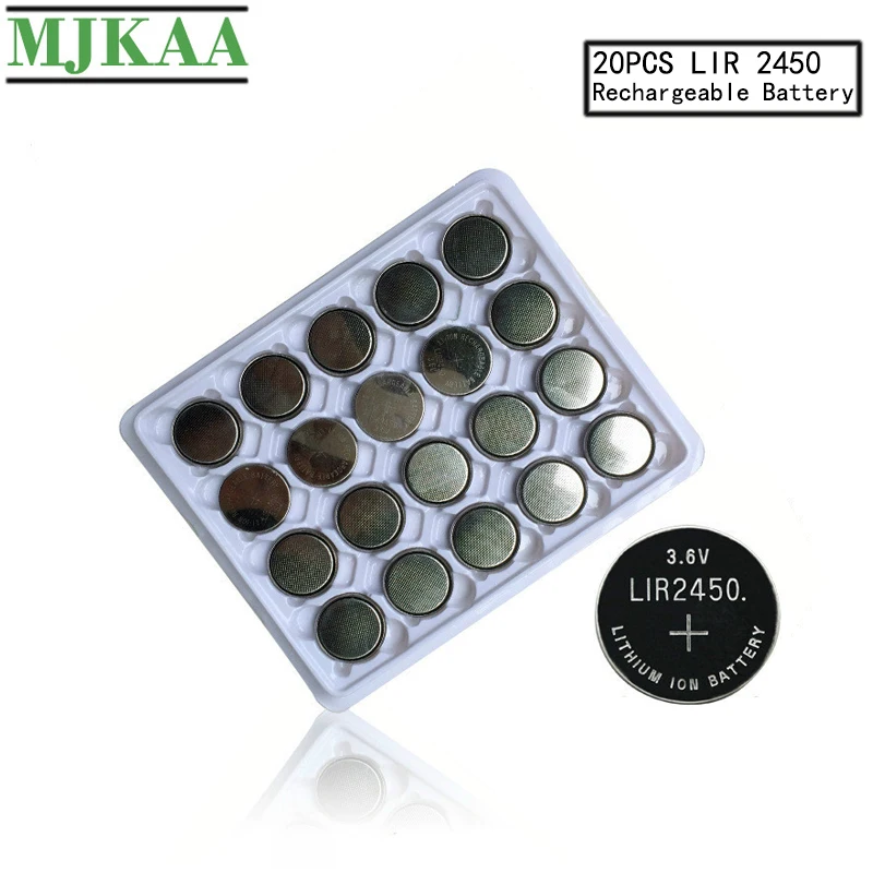 MJKAA LIR2450 Rechargeable Button Batteries Charging 1000 Times Lithium