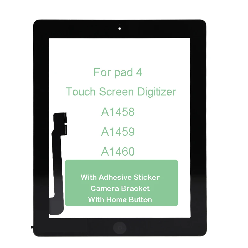 5pcs Tablet Panel For iPad 4 A1458 A1459 A1460 Digitizer Glass Sensor Assembly with Home Button iPad4 Screen Replecement | Компьютеры и