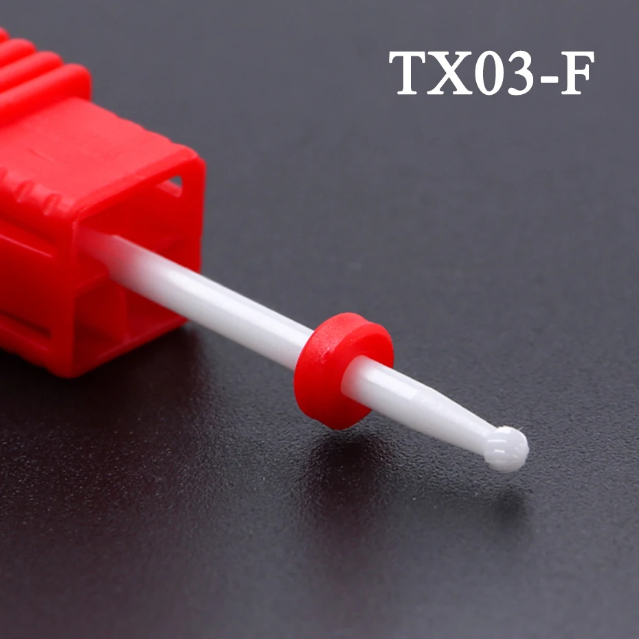 1 шт. керамический s фреза маленький шариковый сверло для ногтей керамические заусенцы для маникюра мертвой кожи инструменты для маникюра BETX01-14 - Цвет: TX03-F
