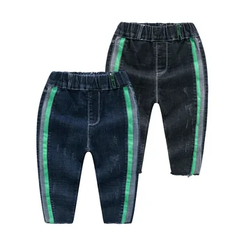 

Brand Fashion Jeans for Boys Clothes Children's Denim Pants 2019 Autumn New Striped Patchword Design Denim Pants Baby Clothes
