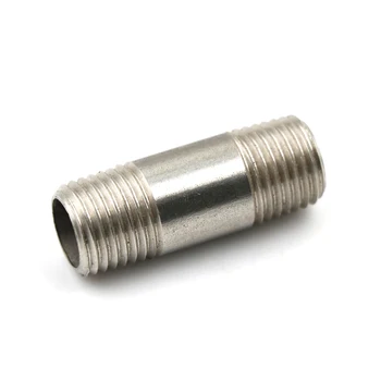 

New 1Pcs Hex Nipple1/4" Male x 1/4" Male 304 Stainless Steel BSPP Threaded Pipe Fitting