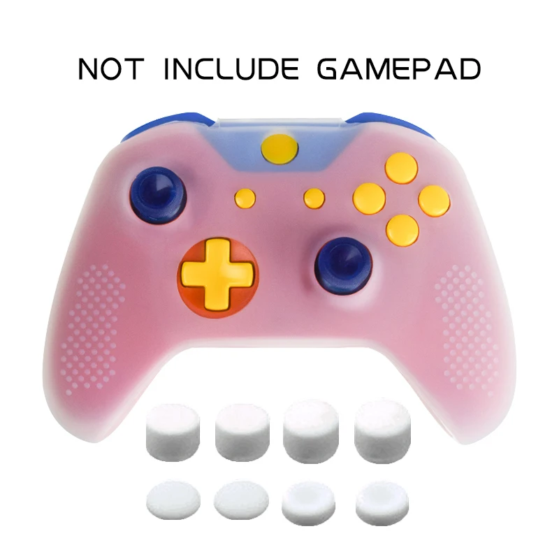 white-8 white caps Данные лягушка силиконовые защитные чехлы для xbox ONE тонкий контроллер противоскользящая резина с рукоятка пальца для xbox ONE SLIM - Цвет: white-8 white caps