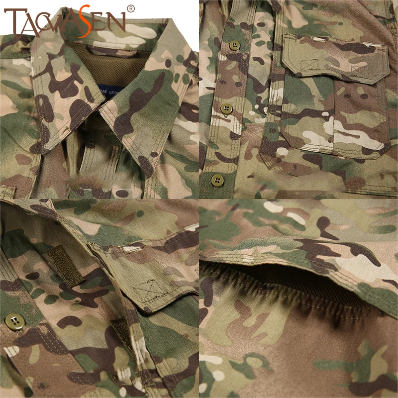 TACVASEN охотничья униформа для улицы мужской военный тактический Костюм с Рипстоп
