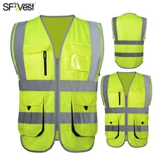 Surveyor светоотражающий Рабочий жилет Surveyor с отражающие ленты нагрудные карманы большие карманы печать логотипа