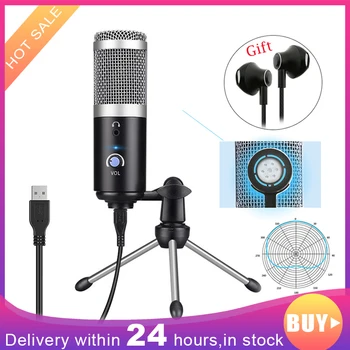 

Professional Microphone Condenser for Computer PC USB Plug +Tripod Stand YouTube Broadcasting Recording Microfone Karaoke Mic