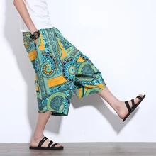 Большой размер 5XL летние мужские мешковатые шорты с принтом длиной до середины икры, свободные мужские бермуды, Капри размера плюс, шорты для отдыха, Таиланд