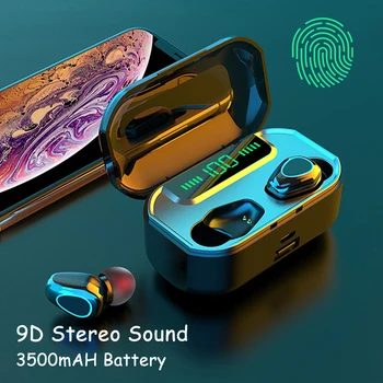 

3500mAH 9D HIFI Stereo Earphone LED Touch TWS Bluetooth Wireless Earphones Waterproof Headset With Mic Noise cancel Headphone