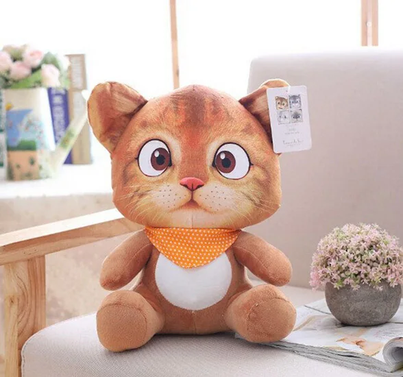20 см 3D игрушки для кошек Kawaii Животные Кошки куклы плюшевые подарки игрушки - Цвет: Yellow cat