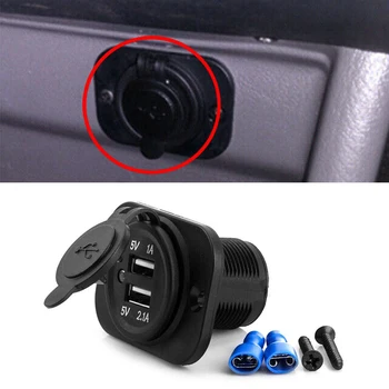 

DC 12V-24V Dual USB Port 3.1A Car Phone Charger Lighter Socket Outlet Waterproof For Motorbike Boat Riding Mower Tractor