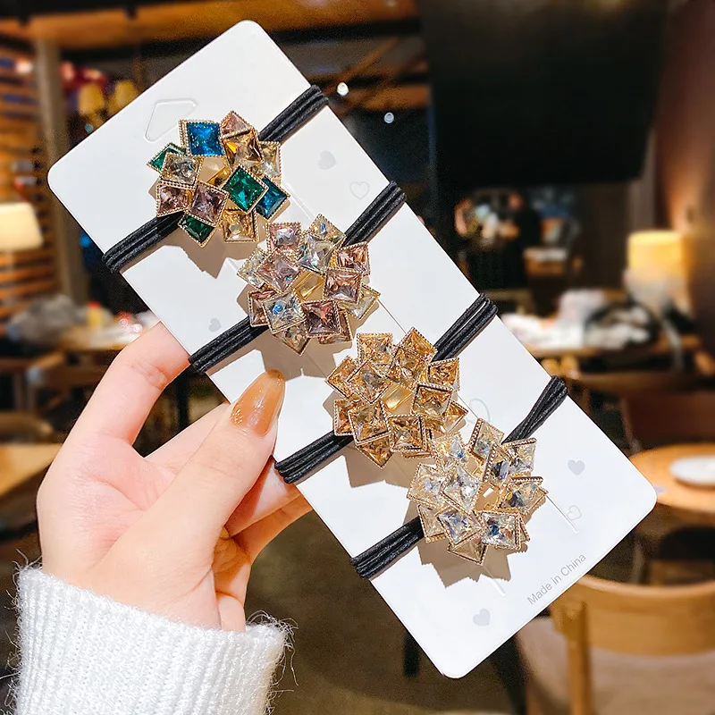 Fashion Rhinestone Hair Bands Hair Scrunchies Women Elastic Hair Bands Ties Rope Bands Ponytail Bands Hair Accessories