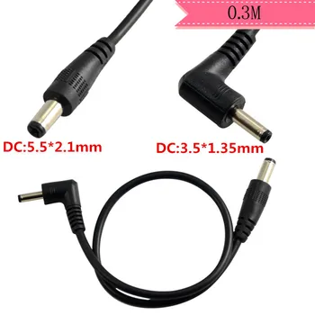 

DC power 5.5x2.1mm male to 3.5x1.35mm 90°male cable Jack adapter cable audio cable 0.3m