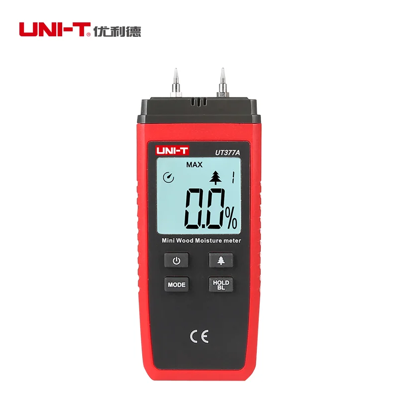 UNI-T UT377A Высокоточный детектор влажности древесины 2 штифта ЖК дисплей Backligh Авто Диапазон