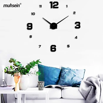 

muhsein Creative Wall Clock Wedding Christmas Decoration Clocks M Modern Home&Office Watch Acrylic Mirror Wall Sticker Clock