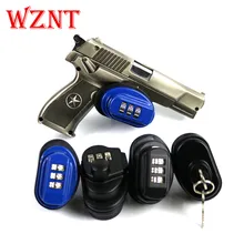 Free shipping Gun Trigger Lock Zinc Alloy Trigger Password Lock Rifle Key Protecting Safety Lock Hunting Gun Accessories simulation zinc alloy rifle gun toy w keychain clip silver grey