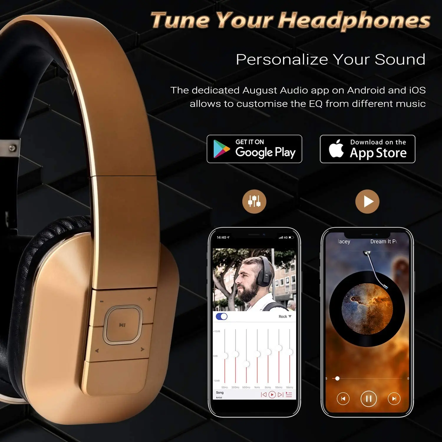 August EP650 беспроводные Bluetooth наушники с функцией NFC aptX Multipoint микрофоном и