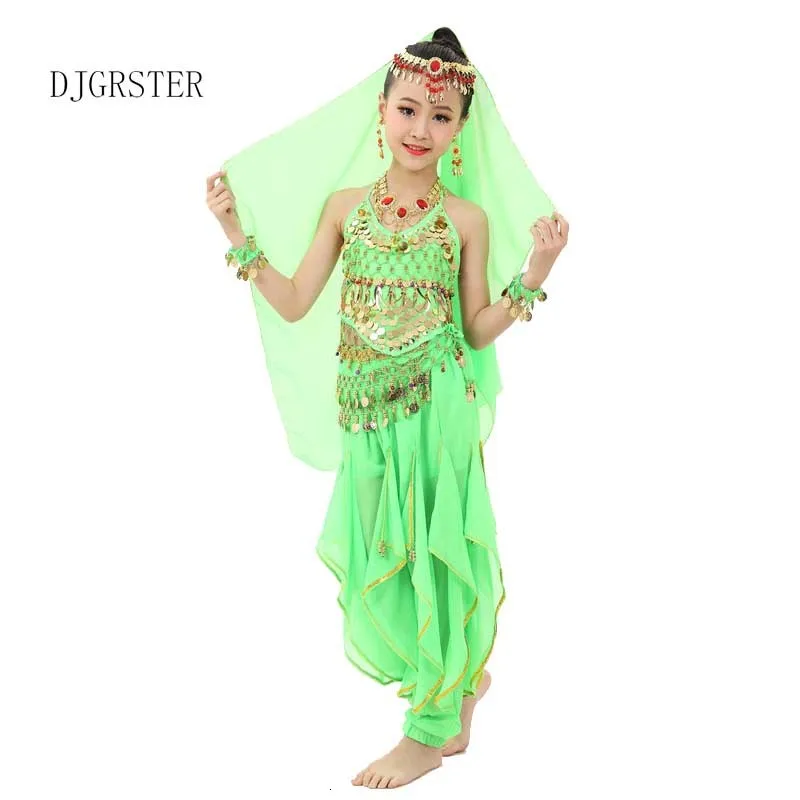 DJGRSTER Girls Belly Dance Costume Child Bollywood Dance Costumes Bellydancer Children Indian Clothing Dresses Kids Bellydance (3)