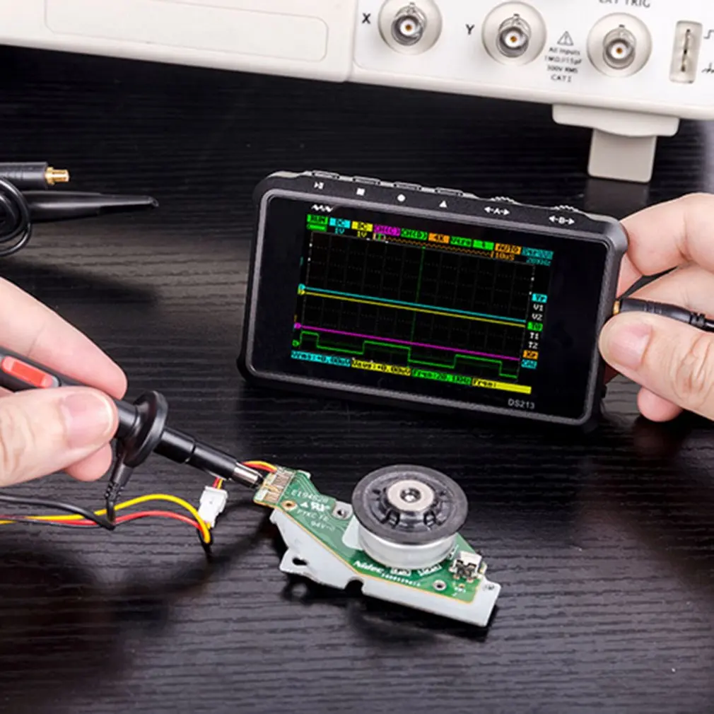 4 канальный 100 мс/с MINI Nano DSO213 DS213 Профессиональный Портативный цифровой осциллограф DSO 213 DS 213 с X1& X10 Freeshi