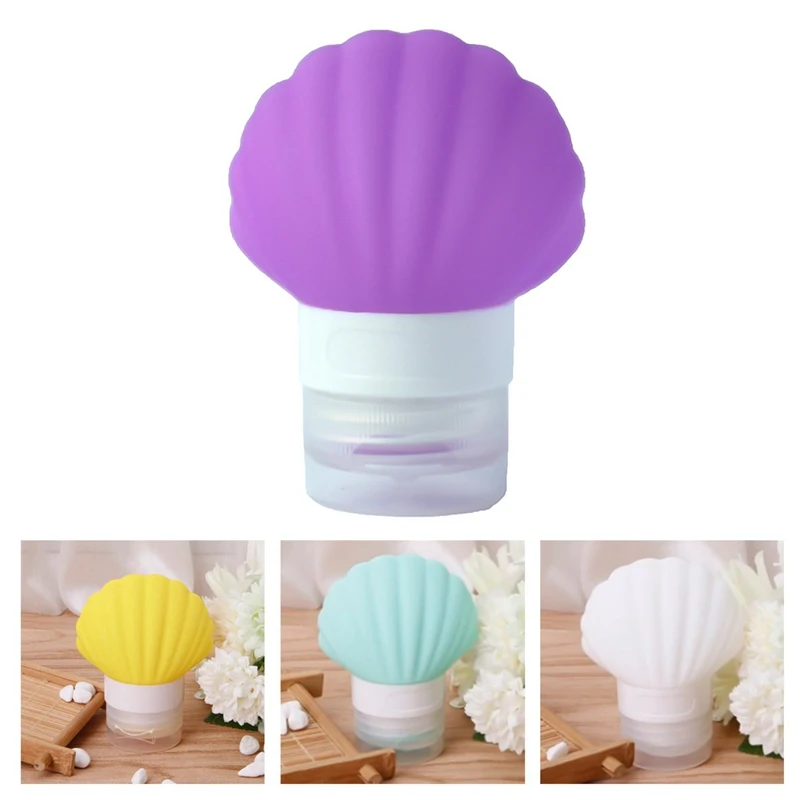 

1pc 40ml Shell Shape Sub-bottle Portable Silicone Travel Refillable Bottle For Shampoo, Cosmetics, Squeeze Container