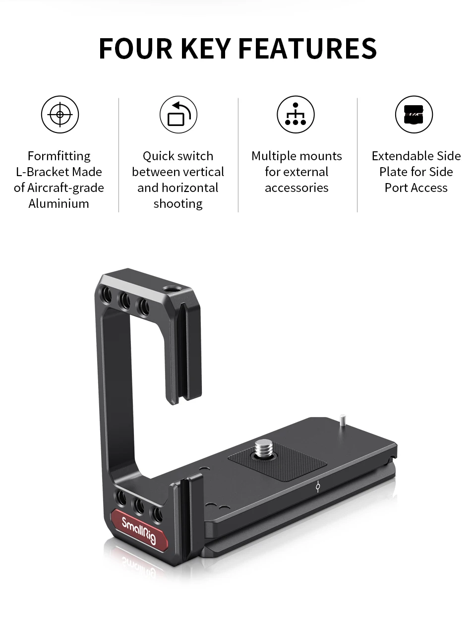 SmallRig Camera L-Bracket for Canon EOS R5 and R6 w/ Arca-Type 1/4