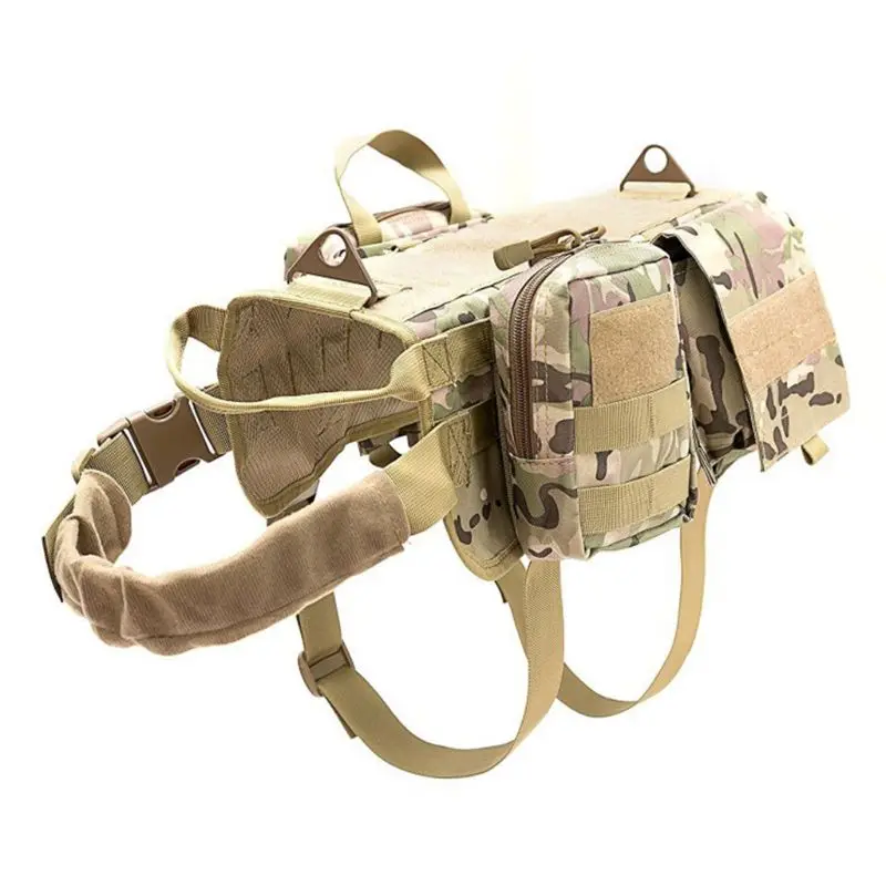 Тактический Жилет для дрессировки собак жгут съемные чехлы военный K9 жгут тренировка большой собаки оборудование - Цвет: Camouflage