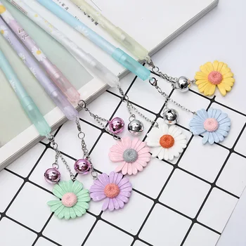 

36 pcs/lot Cute Small Daisies Pendant Gel Pen 0.5 mm black ink Daisy Neutral Pen School Office writing Supply Promotional Gift
