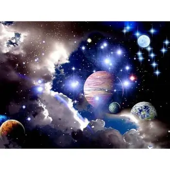 

5D Diamond Embroidery DIY Diamond Painting Space Star Diamonds Cross Stitch Needlework Square Drill Home Decoration D054