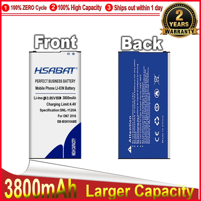 HSABAT Replacement Accumulator 3800mAh Battery for EB BG610ABE Samsung ...