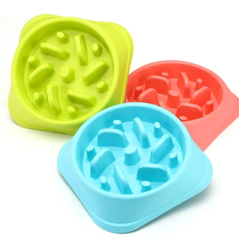 

Newest Pet Dog Cat Slow Food Healthy Gulp Anti-choke Bowl Skid-proof Feeders Pet Bowl