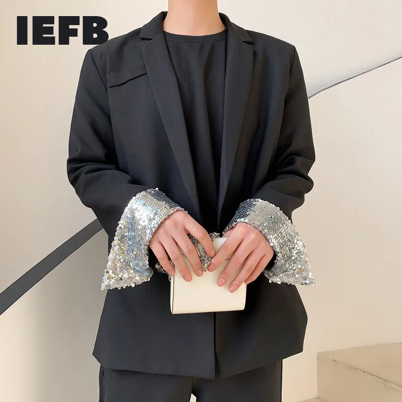 IEFB/Лидер продаж Мужская одежда двубортный костюм с манжетами блестками