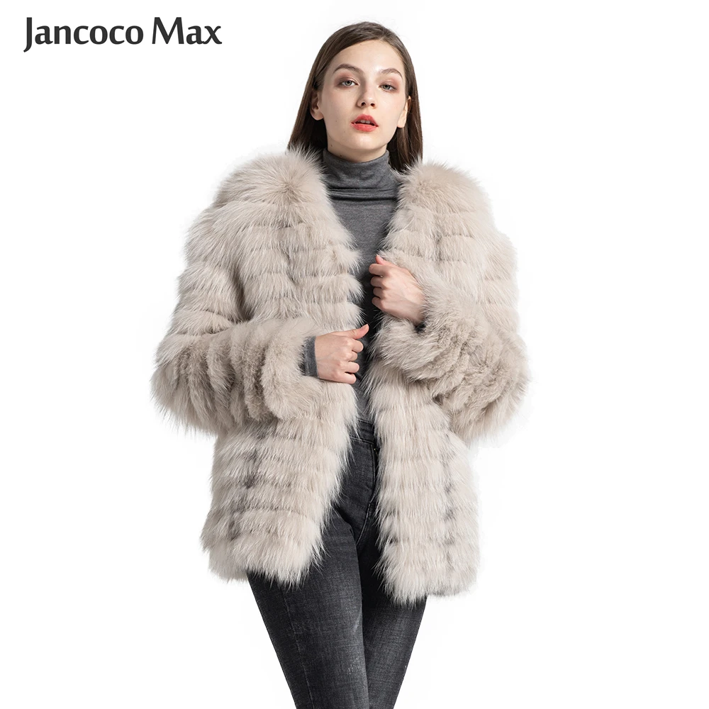 Новинка 2019 женское вязаное пальто из натурального Лисьего меха женские модные