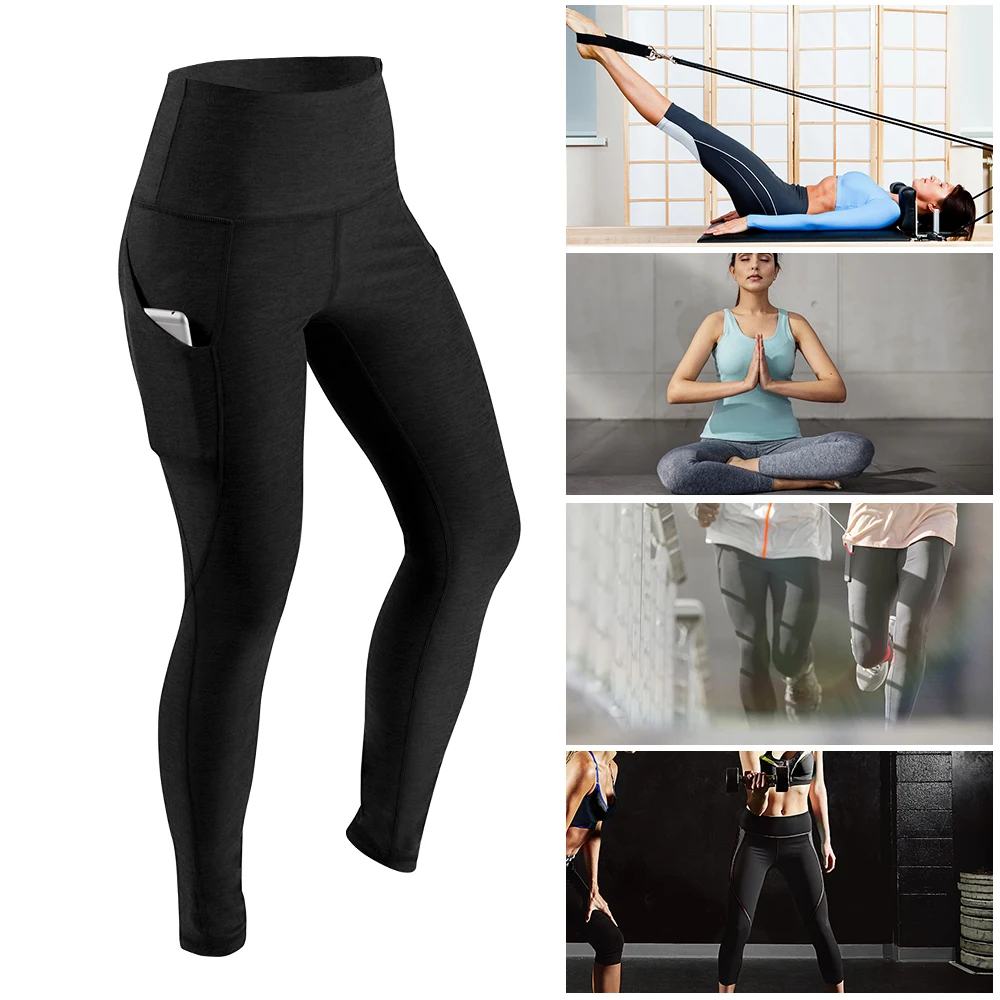 

Women's High Waist Yoga Pants Running Pants Tights Tummy Control Workout Running 4 Way Stretch Yoga Leggings Tights with Pocket