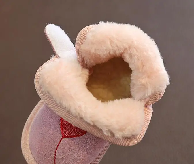 Genuine Leather Baby Girl Boots Warm Fur Little Children Winter Boots Outdoor Non-slip Toddler Boots 0-3 Years Baby Snow Boots