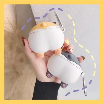

Cartoon Corgi Cute for Airpods Case Cover Silicone Earphone Case TWS Headphone Protective Case Cover for Apple Airpods 2