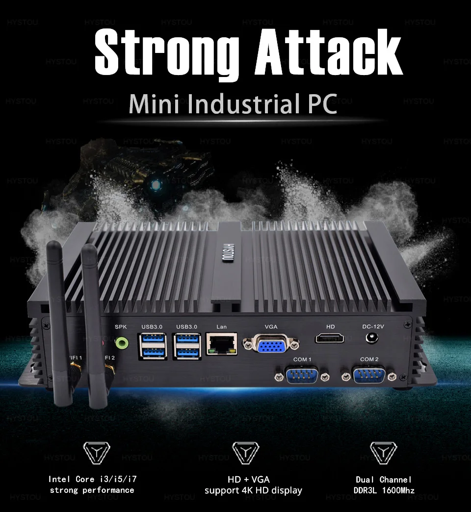 Intel Core i3 i5 i7 промышленный Мини ПК Windows 10 8145u 8250u ITX алюминиевый Прочный