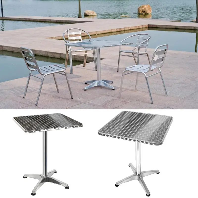 1PCS Silvery Outdoor Tables High Quality Aluminum Alloy Folding Table And Chair Set For Furniture Camping Picnics Barbecue HWC