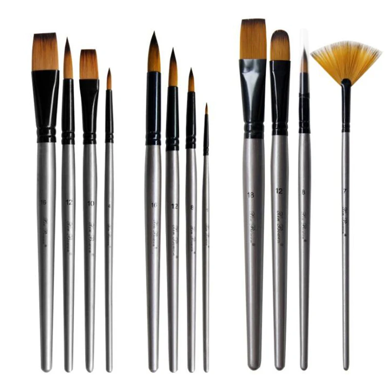 

4Pcs/set 3 kinds of matching artistic Paint Brush for Watercolor Nylon Hair Diy Watercolor acrylic painting Pen for Beginners