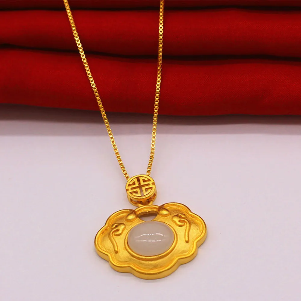 24K Gold Pendant Necklace 