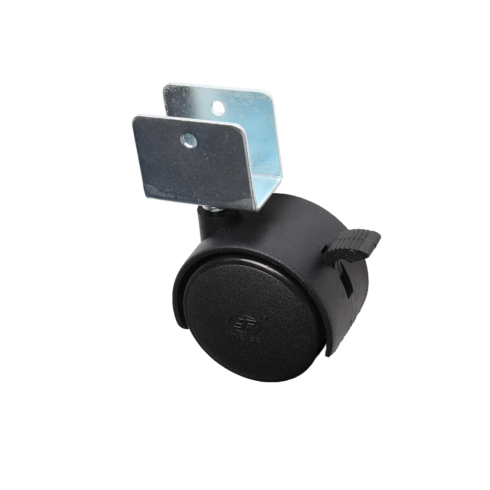 

4Pcs 50mm Plastic Caster Replacement Angle Brake Swivel Office Sofa Chair Baby Bed Carts Trolley for Furniture Wheels with Brake