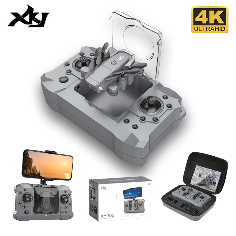 XKJ KY905 Mini Drone with 4K Camera HD Foldable Quadcopter One-Key Return Wifi FPV RC Helicopter Qua