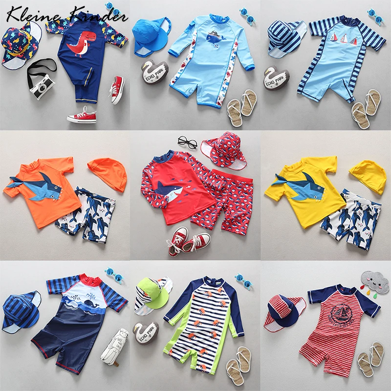 Bathing Suit for Baby Sun UV Protection Children's Swimsuit Boy Dinosaur Shark Print One Piece Boys Swimwear Beachwear Rashguard | Спорт и