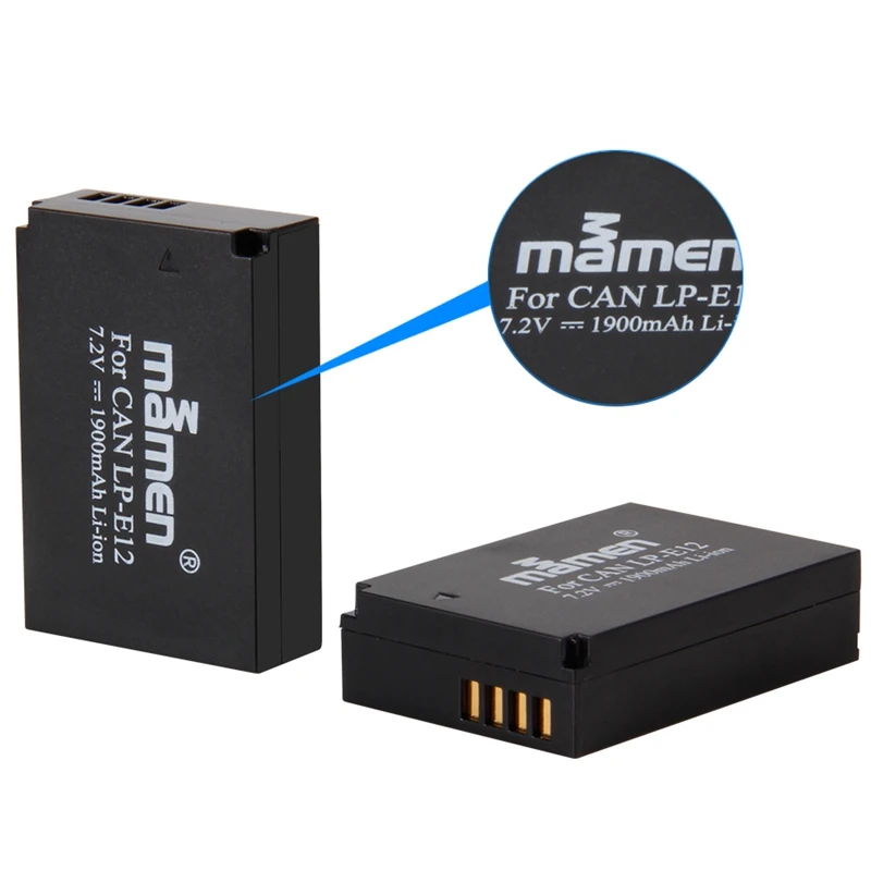Mamen перезаряжаемый 4 шт. 1900 мАч LP-E12 LPE12 LP E12 Аккумулятор для цифровой камеры+ ЖК-зарядное устройство USB для Canon 100D Kiss X7 SL1 M10 M50