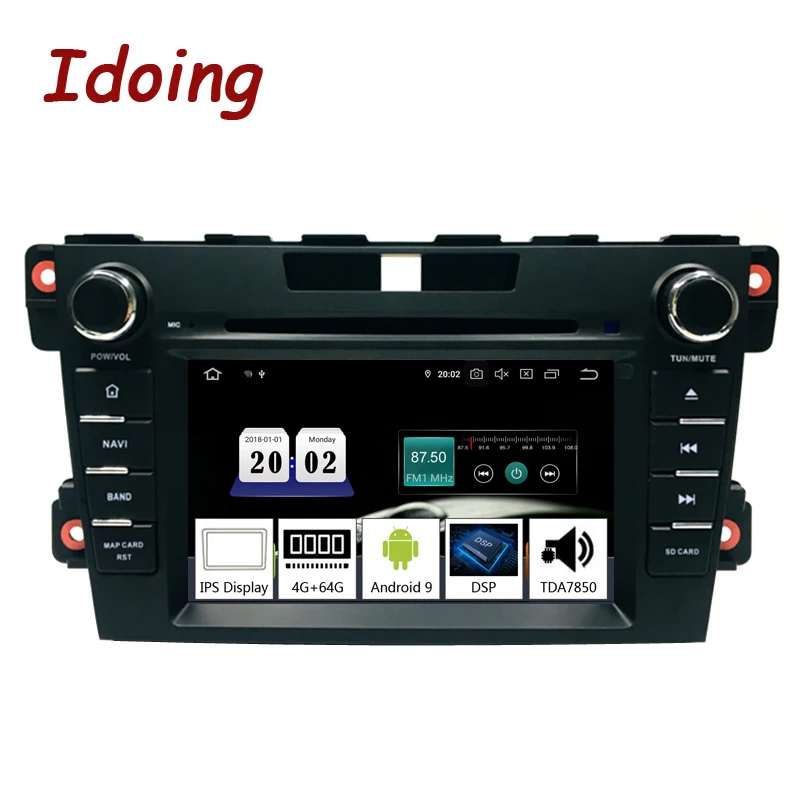 Система мультимедийная Автомобильная Idoing 8 &quot 2Din Android 9 0 для Mazda 3. 2008 2015 DVD плеер GPS