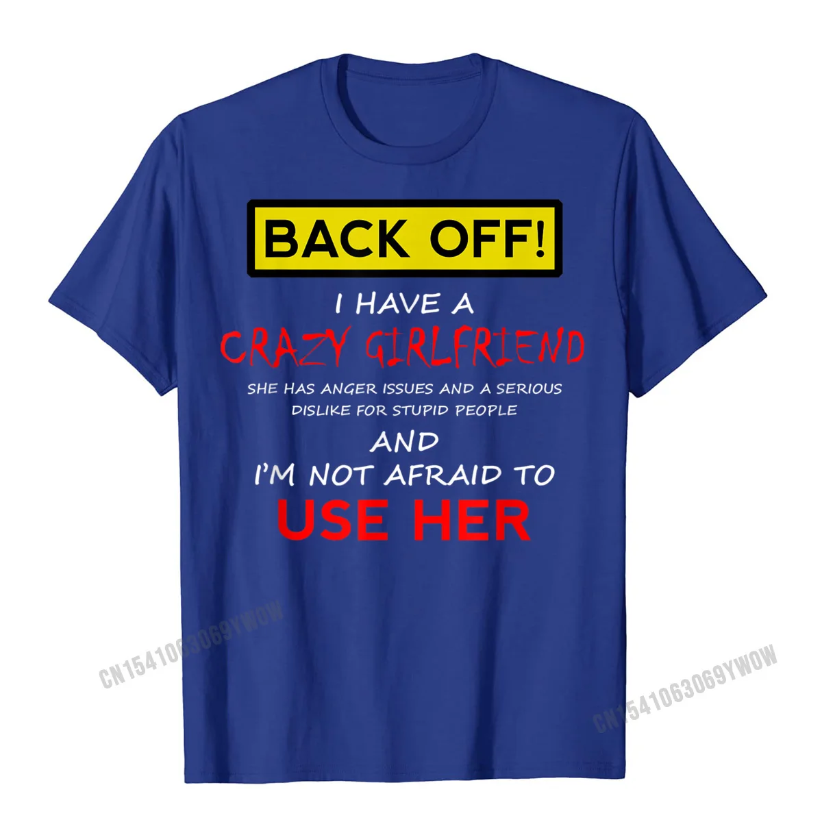 Men Company Fitness Tight Tops Shirt O-Neck Summer Pure Cotton T-Shirt Funny Short Sleeve 3D Printed T Shirts Top Quality Back Off Crazy Girlfriend T-shirt Boyfriend Christmas Gift__1114 blue